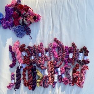 Lot of 25 finger weight Merino yarn remnants